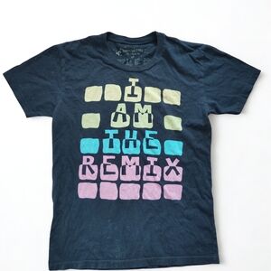 I Am The Remix Graphic Tee - Navy with Pastel Blocks